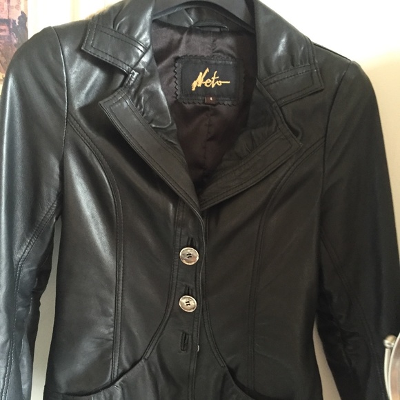 Neto Classic Black Leather Jacket - Picture 1 of 2